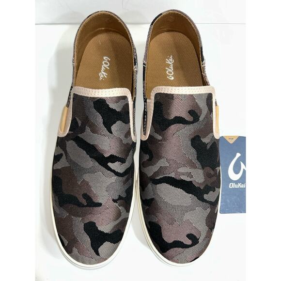 Olukai Pehuea Pai Camo Loafer Canvas Slip On Flat Casual Shoe Women’s 10 NWT - Picture 2 of 7